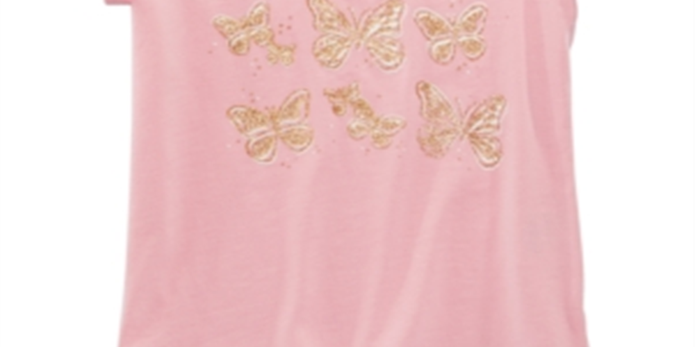 Camiseta infantil feminina Epic Threads com borboletas brilhantes, rosa, tamanho 2T
