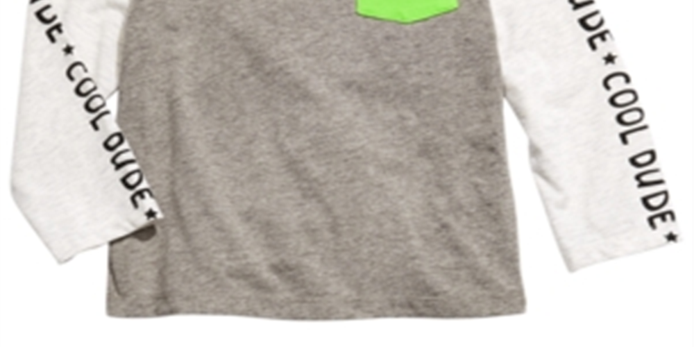 Camiseta infantil com bolso colorido First Impressions para meninos, tamanho 3T, cinza