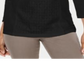 Karen Scott Top Henley Feminino com Renda Frontal Preto Tamanho Médio