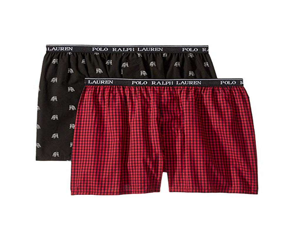 Ralph Lauren Little &amp; Big Boy's 2 unidades de shorts boxer de algodão preto/vermelho tamanho pequeno