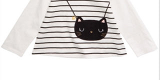 Camiseta com bolsa de algodão para bebê First Impressions Baby Girl, tamanho 24 meses, branca