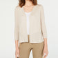 Cardigan texturizado Alfani feminino Otto com mangas 3/4, marrom, tamanho médio