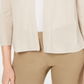 Cardigan texturizado Alfani feminino Otto com mangas 3/4, marrom, tamanho médio