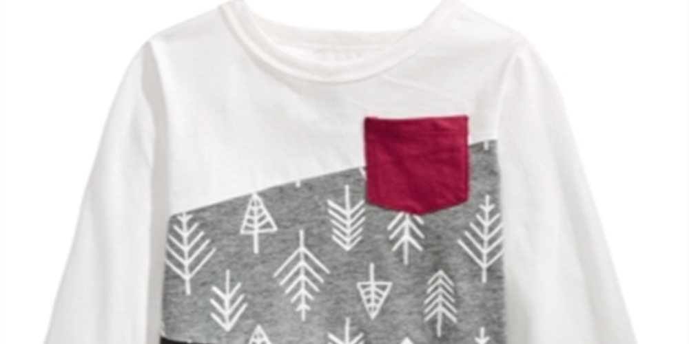 Camiseta infantil First Impressions de algodão manga comprida colorblock branca tamanho 12 meses