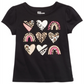 Camiseta infantil Epic Threads com estampa de corações de animais, preta, tamanho 5