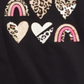 Camiseta infantil Epic Threads com estampa de corações de animais, preta, tamanho 5