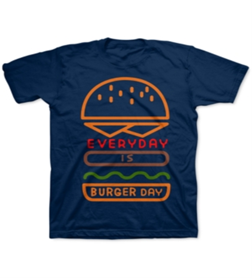 Camiseta Jem Toddler Boy's Everyday Is Burger Day Azul Tamanho 3