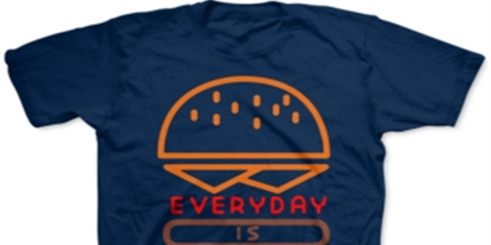Camiseta Jem Toddler Boy's Everyday Is Burger Day Azul Tamanho 3