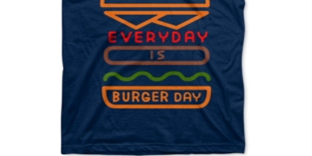 Camiseta Jem Toddler Boy's Everyday Is Burger Day Azul Tamanho 3