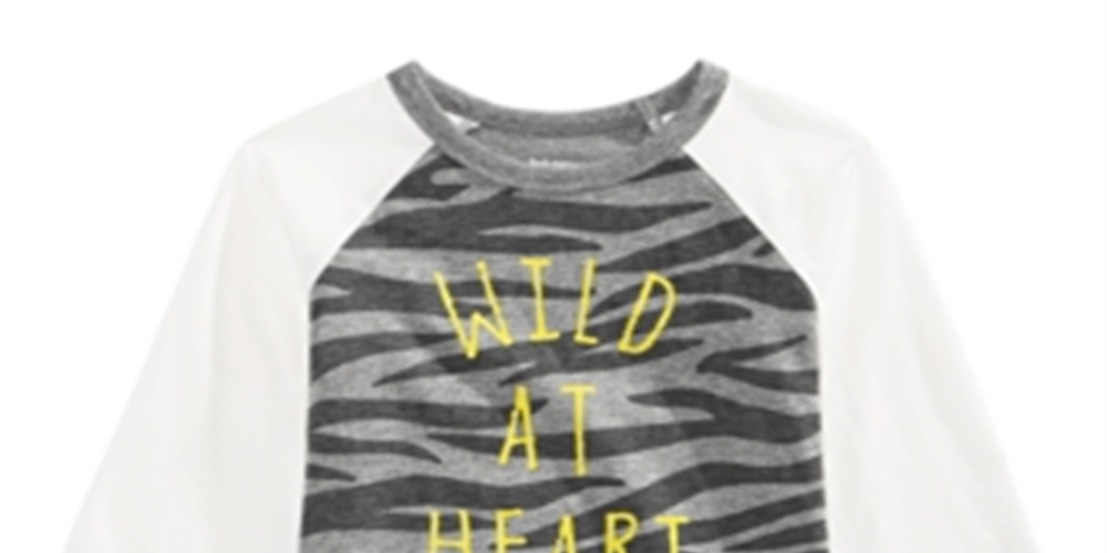 Camiseta infantil de algodão com estampa Wild at Heart para meninos First Impressions, cinza, tamanho 2T