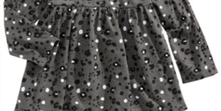 Túnica estampada de leopardo para bebê First Impressions, cinza, tamanho 18 meses