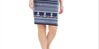 Vestido feminino Karen Scott com amarração e decote dividido, azul, tamanho pequeno