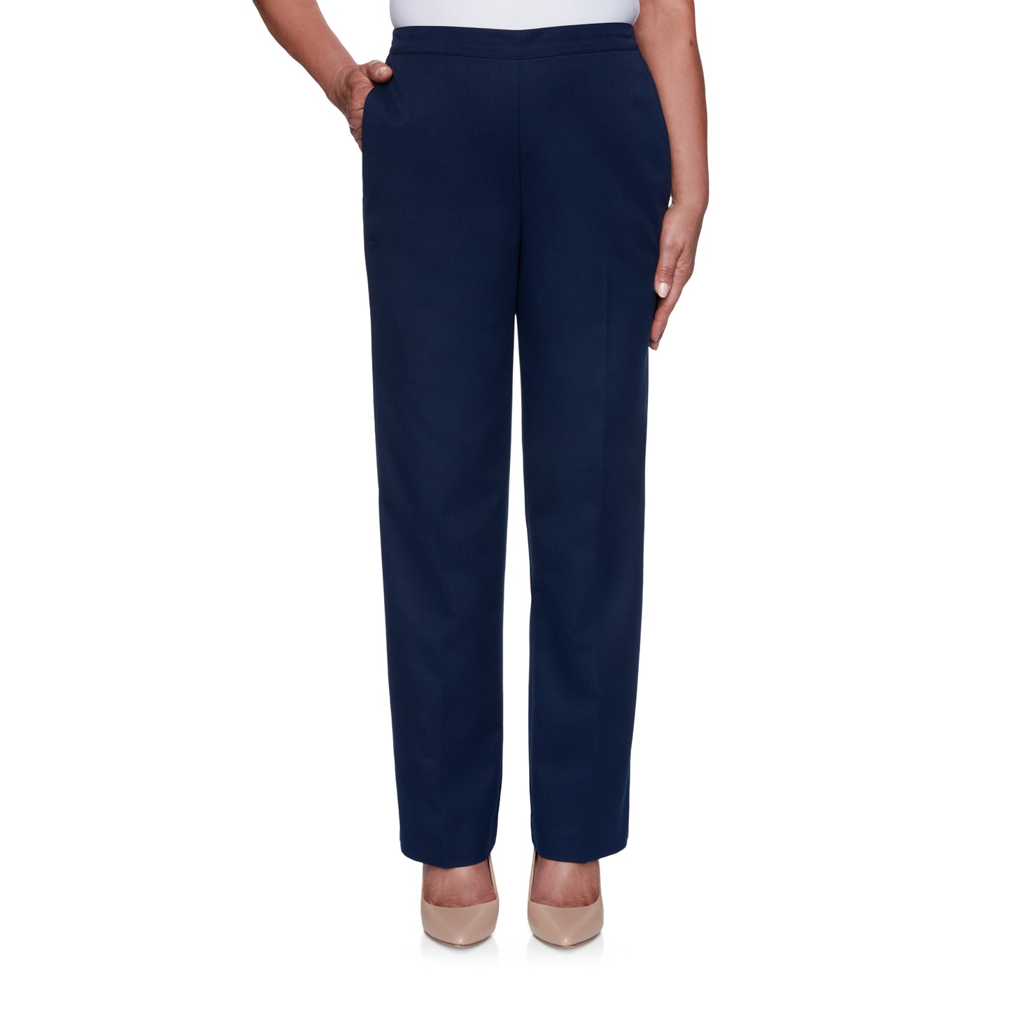 Calça feminina Alfred Dunner Anchor's Away, azul, tamanho 6, pequena
