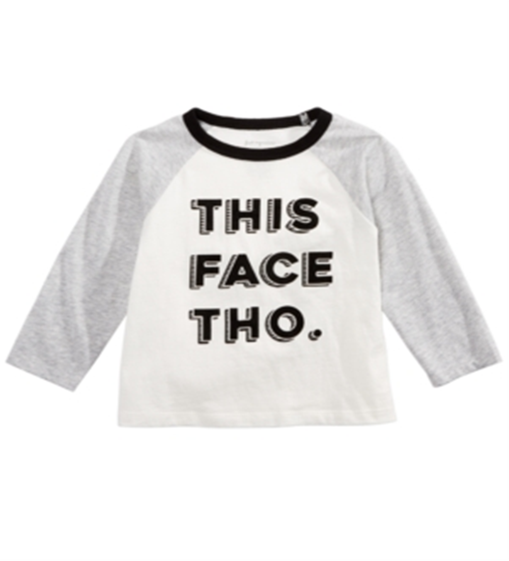 Camiseta infantil de algodão com estampa This Face da First Impressions para meninos, tamanho 3T