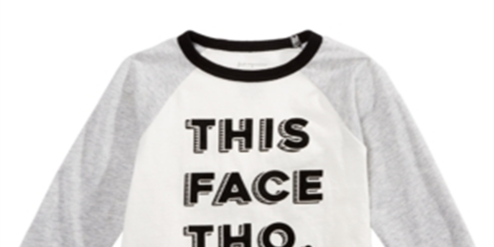 Camiseta infantil de algodão com estampa This Face da First Impressions para meninos, tamanho 3T