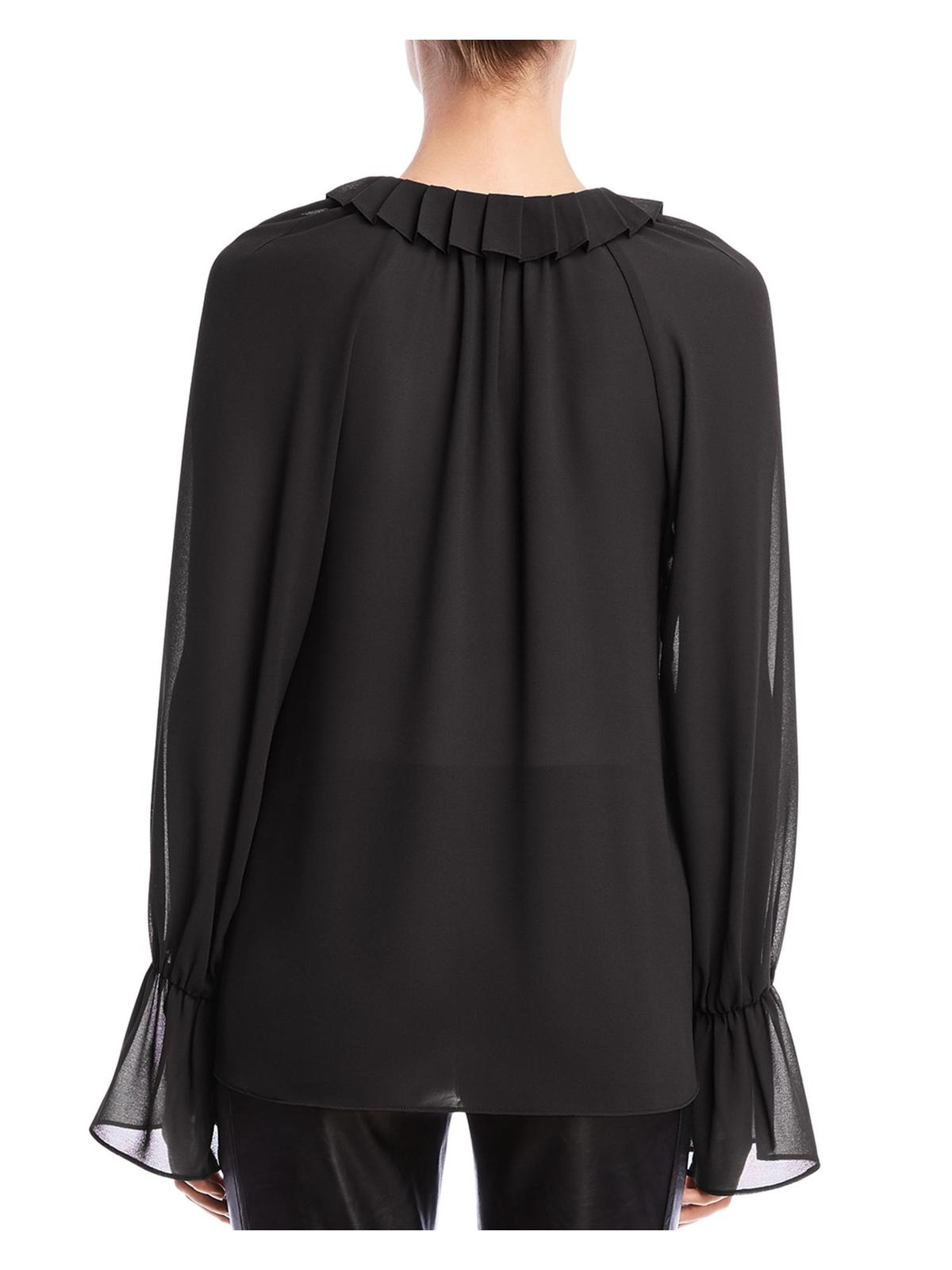 Bailey 44 Blusa plissada com botões âmbar feminina, preta, tamanho grande