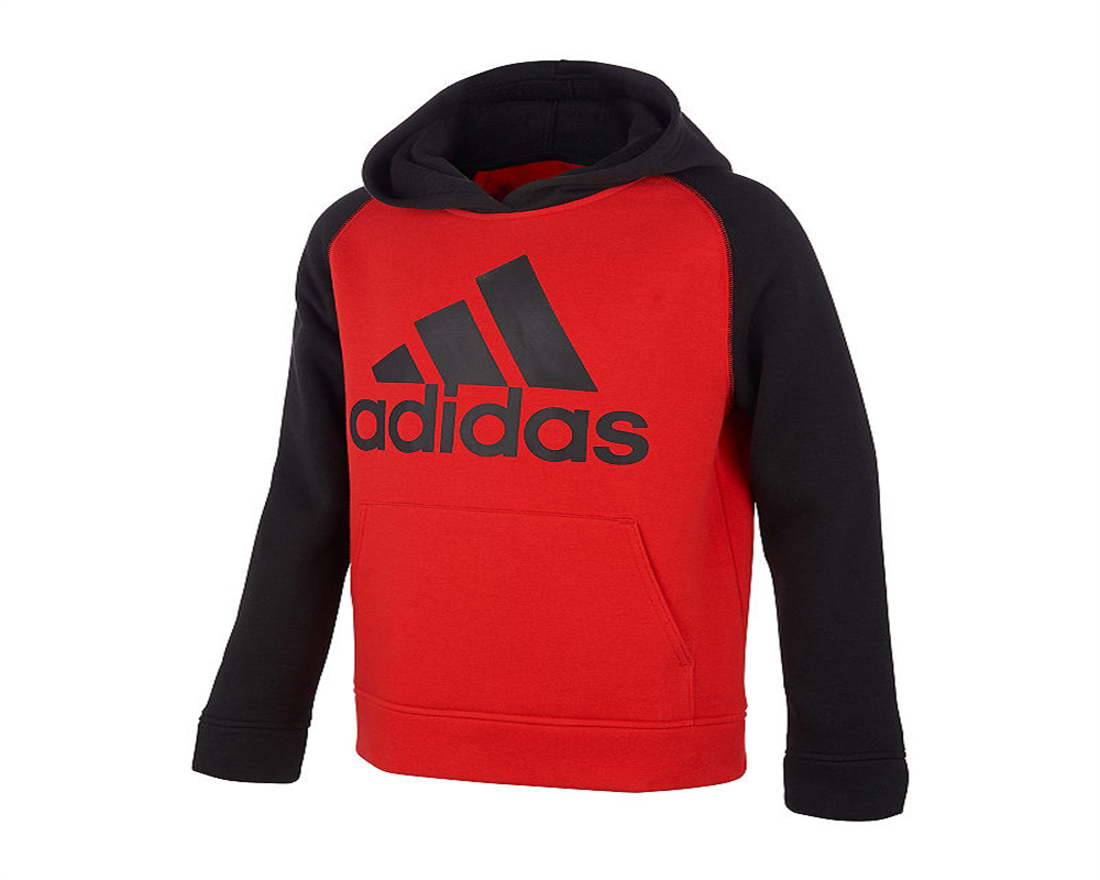 Moletom com capuz Adidas Big Boy's Colorblocked Fleece Vermelho Tamanho P