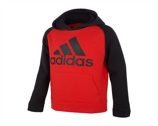 Moletom com capuz Adidas Big Boy's Colorblocked Fleece Vermelho Tamanho P