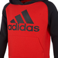 Moletom com capuz Adidas Big Boy's Colorblocked Fleece Vermelho Tamanho P