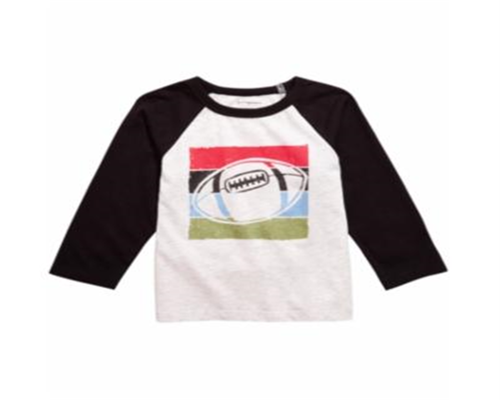 Camiseta Raglan de Futebol Infantil First Impressions para Meninos, Cinza, Tamanho 3-6M