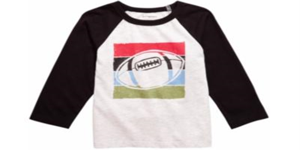 Camiseta Raglan de Futebol Infantil First Impressions para Meninos, Cinza, Tamanho 3-6M