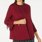 Cardigan feminino Alfani com manga amarrada, vermelho, tamanho pequeno G