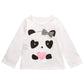 Camiseta infantil First Impressions Panda Hearts para meninas, branca, tamanho 3-6 meses