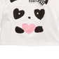 Camiseta infantil First Impressions Panda Hearts para meninas, branca, tamanho 3-6 meses