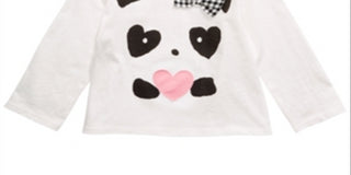 First Impressions Infant Girl's Panda Hearts T-shirt White Size 3-6MOS