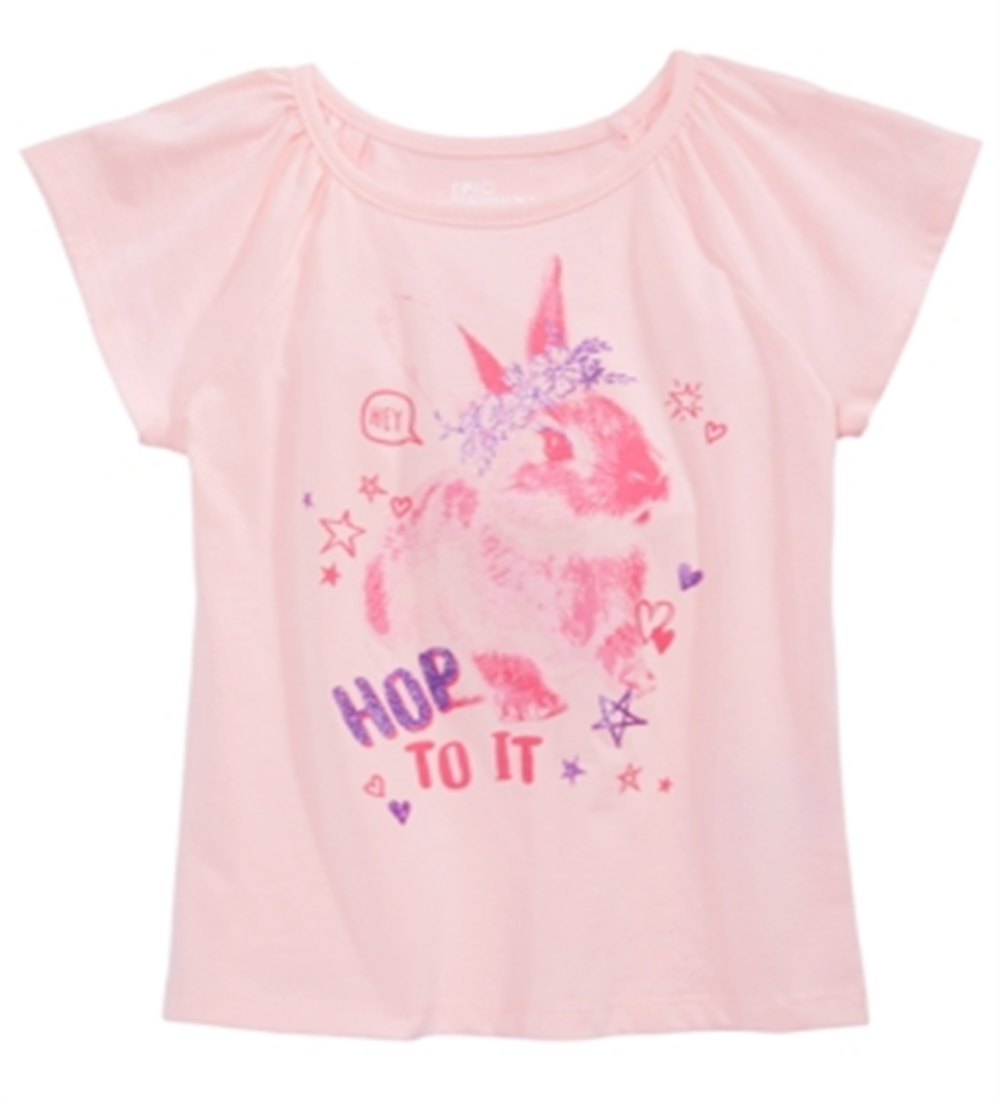 Camiseta infantil Epic Threads Hop to It para meninas, rosa, tamanho 2T