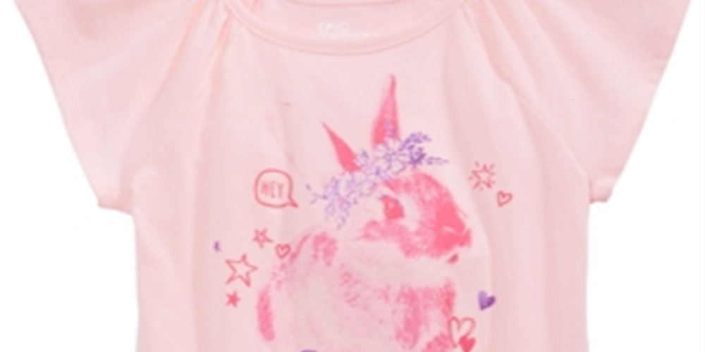 Camiseta infantil Epic Threads Hop to It para meninas, rosa, tamanho 2T