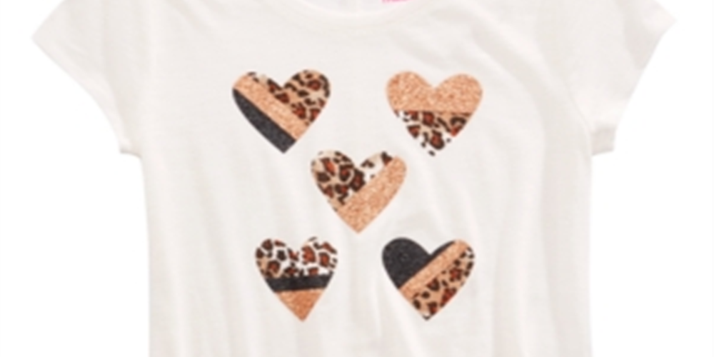 Camiseta com estampa gráfica e gravata lateral Epic Threads Big Girl, tamanho médio, branca