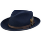 Boné Fedora Stetson Layden Felt Masculino Azul Tamanho G