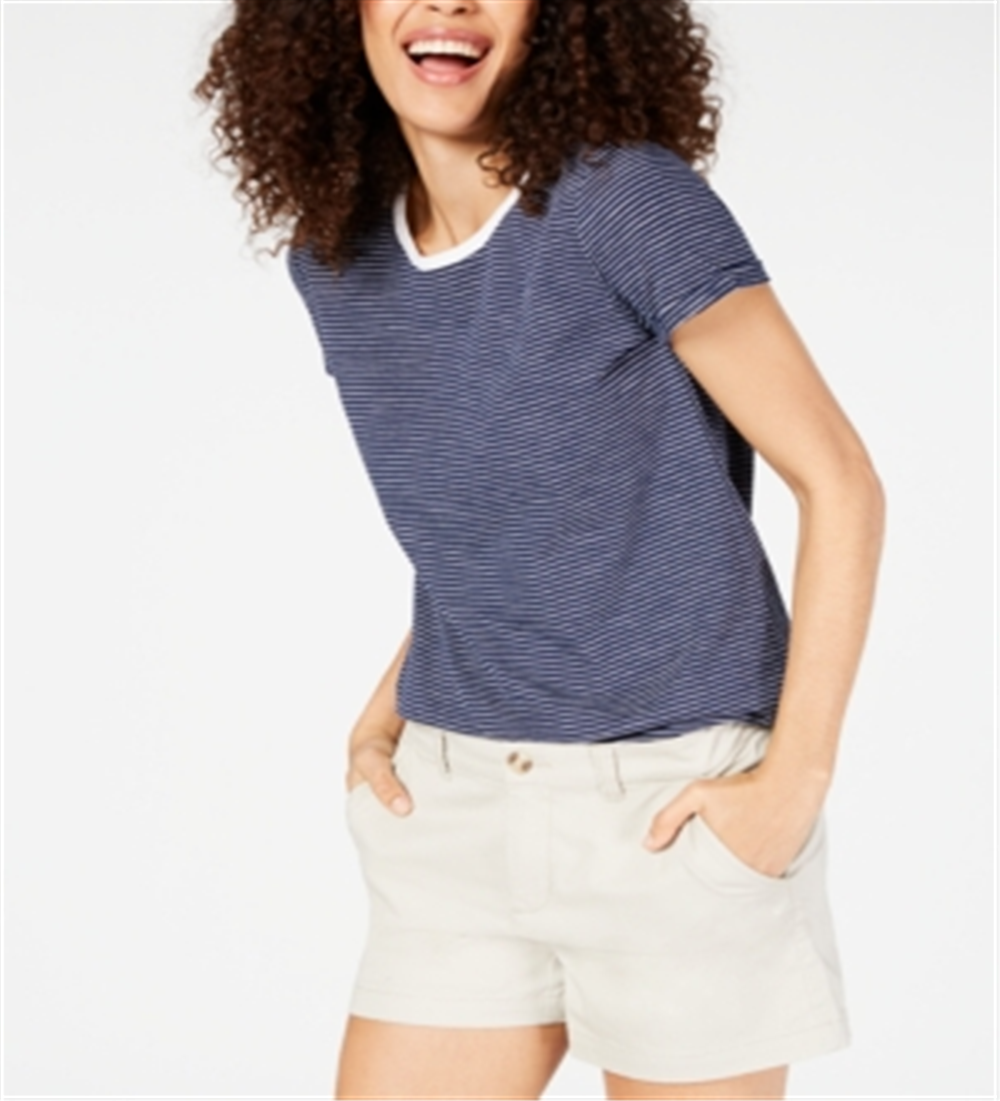 Camiseta feminina de manga curta Maison Jules, azul, tamanho XX-G