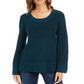 Suéter feminino estilo &amp; co com pontos mistos, verde, tamanho pequeno GG