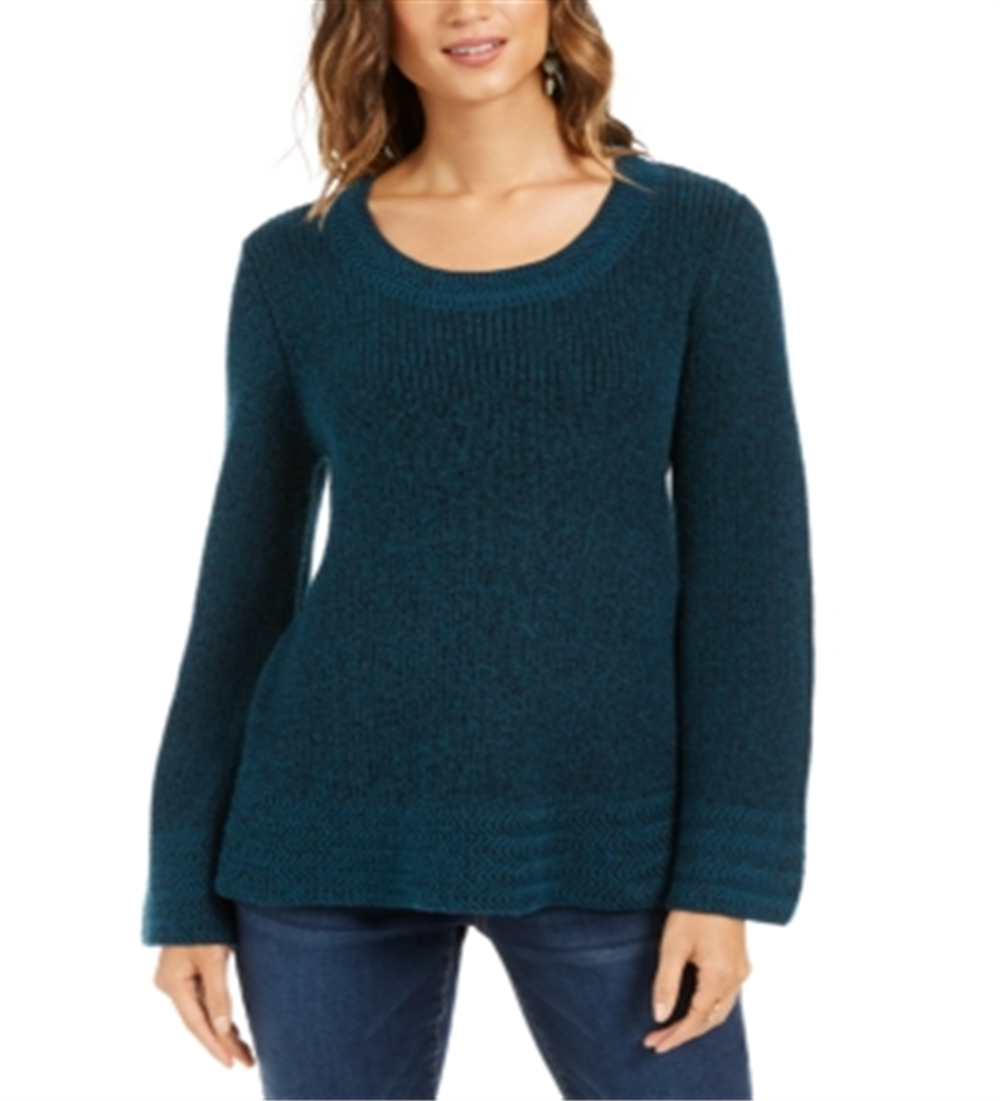 Suéter feminino estilo &amp; co com pontos mistos, verde, tamanho pequeno GG