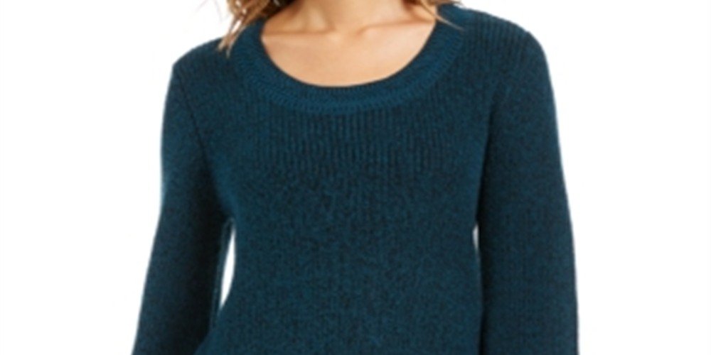 Suéter feminino estilo &amp; co com pontos mistos, verde, tamanho pequeno GG