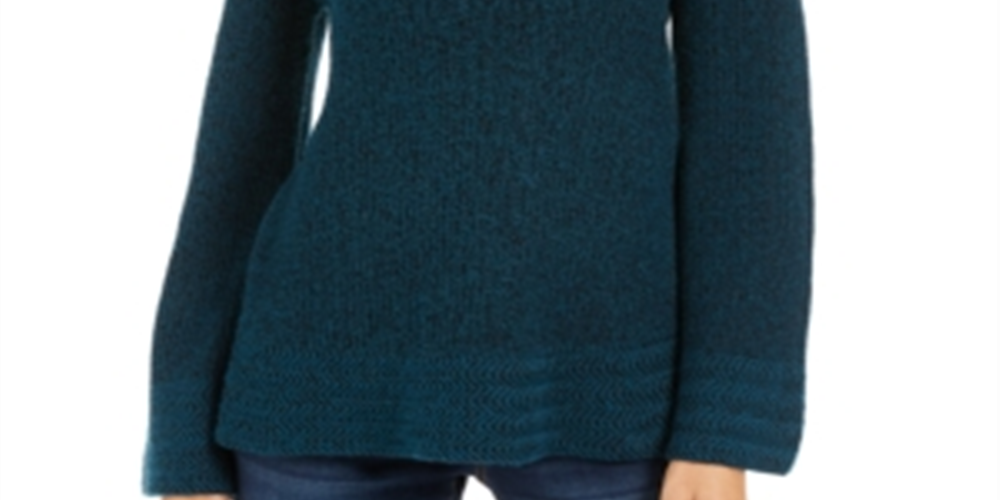 Suéter feminino estilo &amp; co com pontos mistos, verde, tamanho pequeno GG