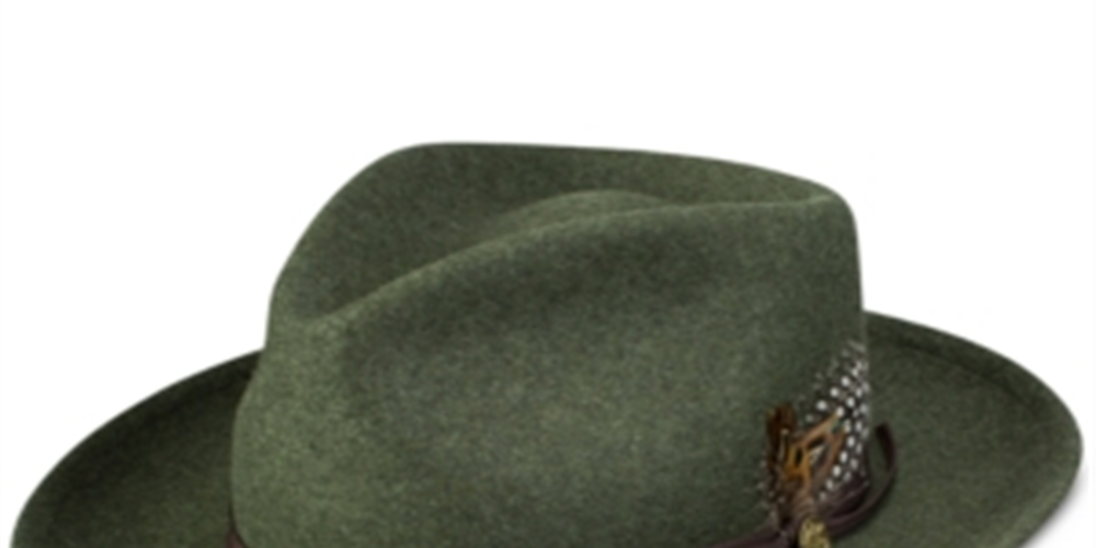 Boné Fedora Stetson Layden Felt Masculino Verde Tamanho Regular