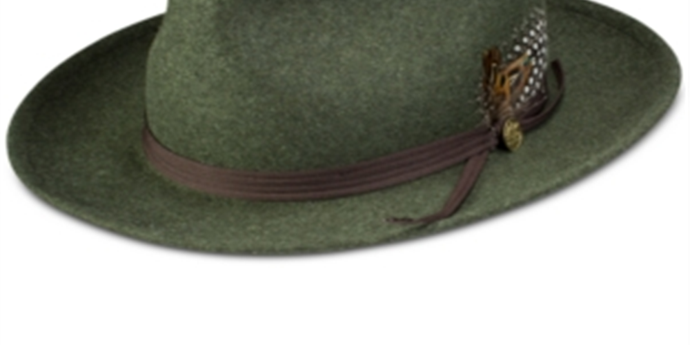 Boné Fedora Stetson Layden Felt Masculino Verde Tamanho Regular