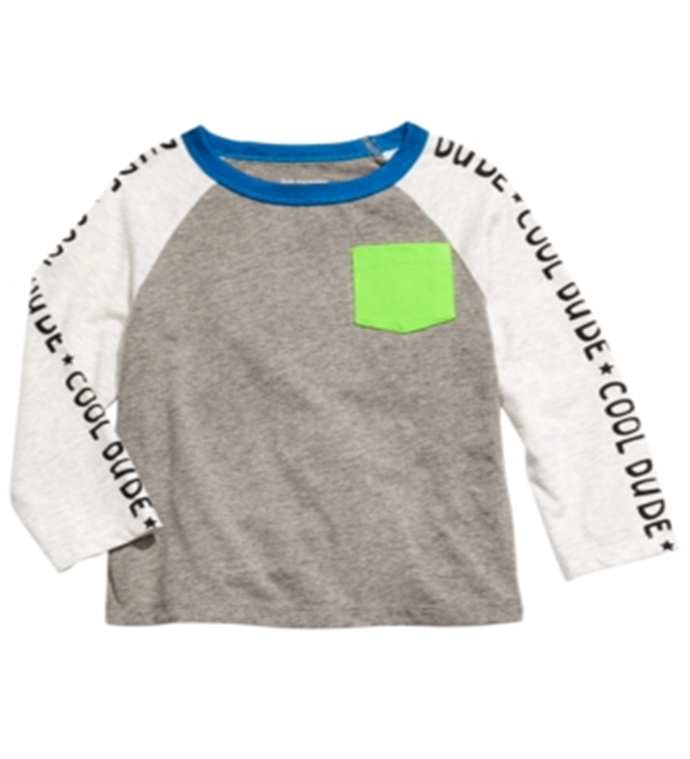 Camiseta infantil com bolso e blocos de cores para meninos First Impressions, cinza, tamanho 2T