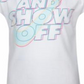 Camiseta Nike Little Girl's Show Up &amp; Show Off Logo Branca Tamanho 6X
