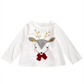 Camiseta infantil First Impressions com laço de rena para meninas, branca, tamanho 4T