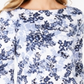 Camiseta feminina Charter Club de algodão Pima com estampa floral azul, tamanho grande