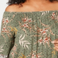 Blusa feminina plus size estampada ombro a ombro verde tamanho 0X da Style &amp; Co