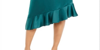 Alfani Women's Asymmetrical Ruffle Hem Skirt Green Size 6