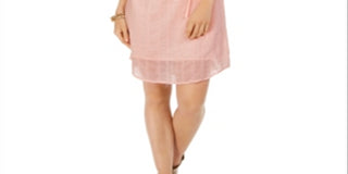 Vestido de algodão texturizado feminino Style &amp; Co, rosa, tamanho pequeno