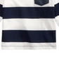 Camiseta listrada de algodão para meninos First Impressions Rugby, azul-marinho/branco, tamanho 18 meses