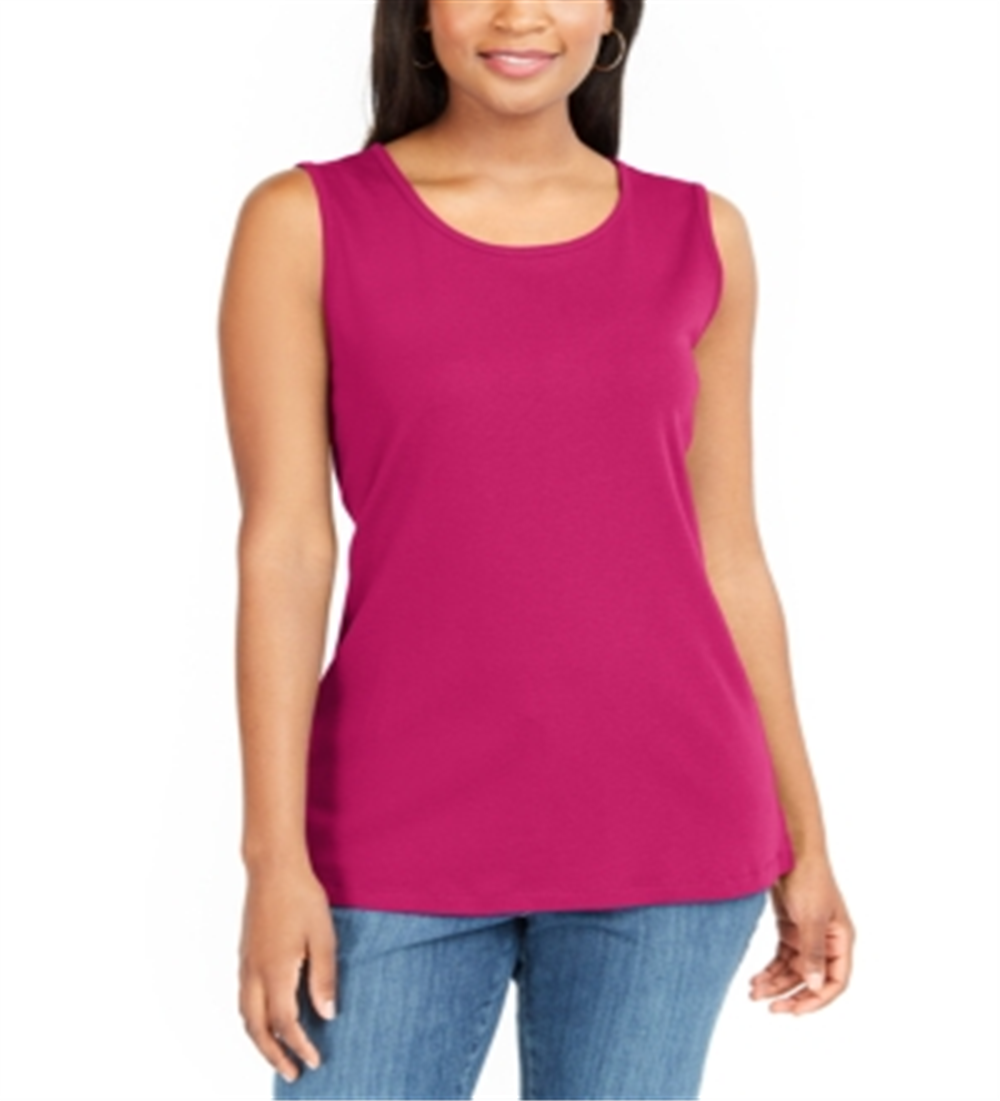 Regata feminina Karen Scott de algodão, chocolate, tamanho médio