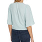 1.STATE Blusa feminina com amarração frontal e decote em V, verde, tamanho pequeno